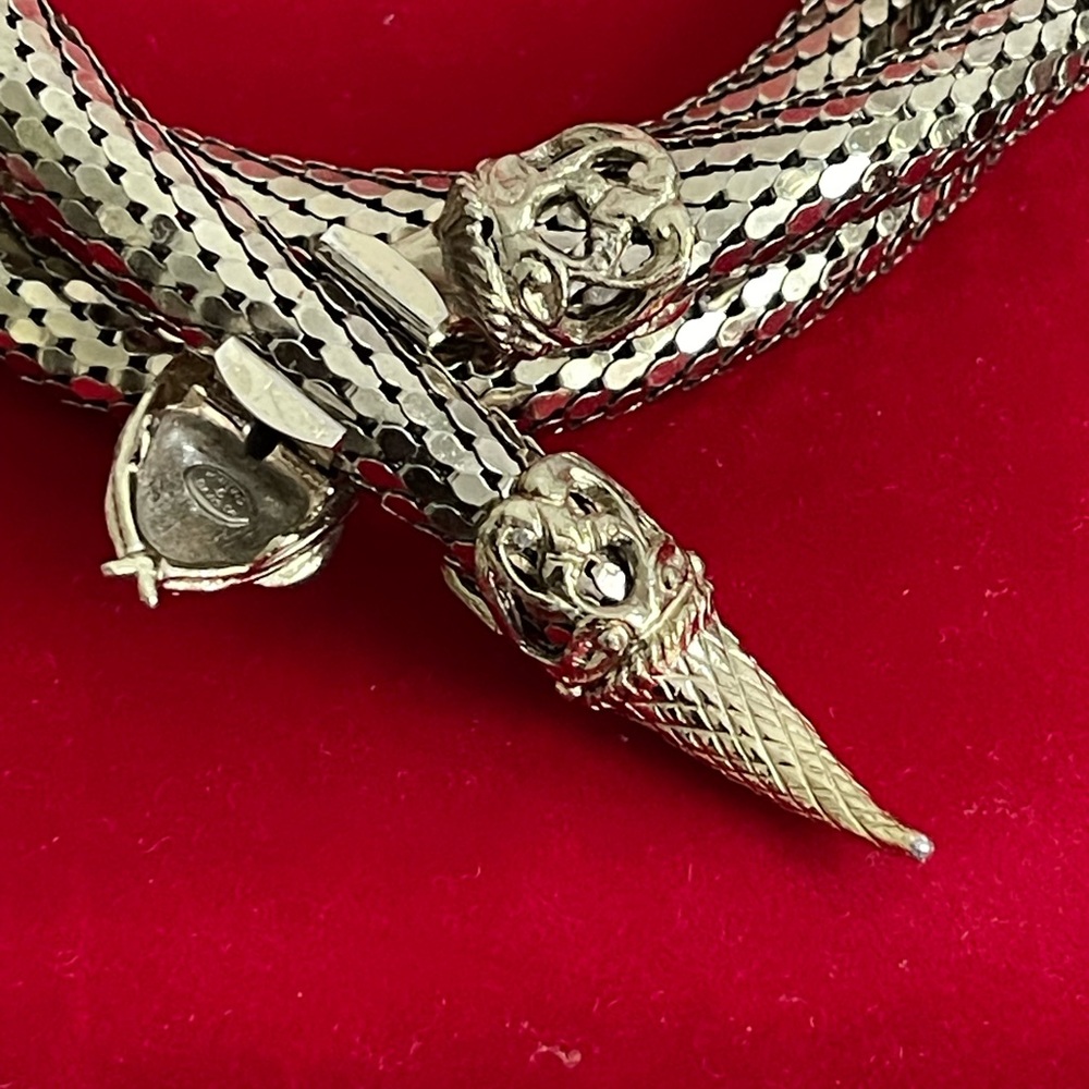 Vintage 60’s WHITING & DAVIS Gold Tone Mesh Snake Belt/ Necklace - Picture 8 of 16